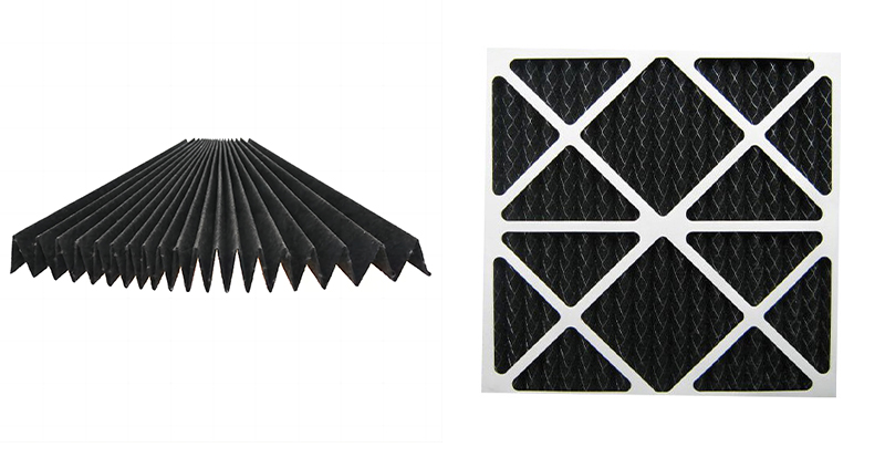 Filtre à air chimique à charbon actif à panneau plissé