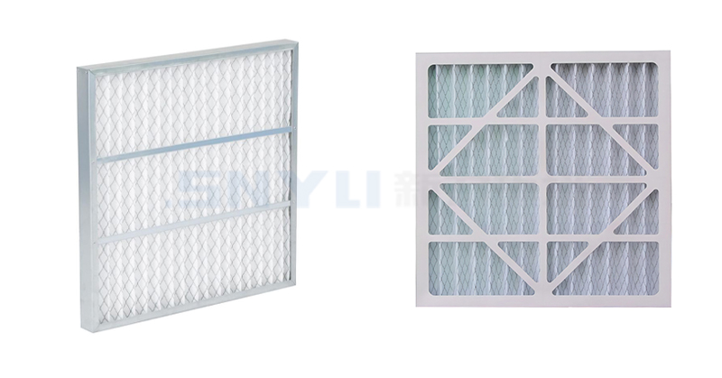 금속 뒷면이 있는 확장된 표면 주름형 패널 필터